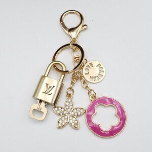 Authentic Louis Vuitton Lock & Key with unbranded Flower Bagcharm, Keycharm